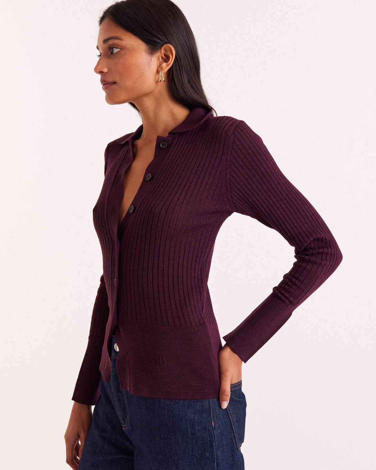 Cardigan Ombeline burgundy