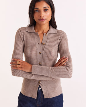 Cardigan Ombeline beige