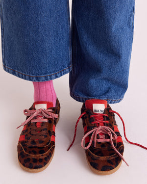 Baskets Quinn pony léopard fauve