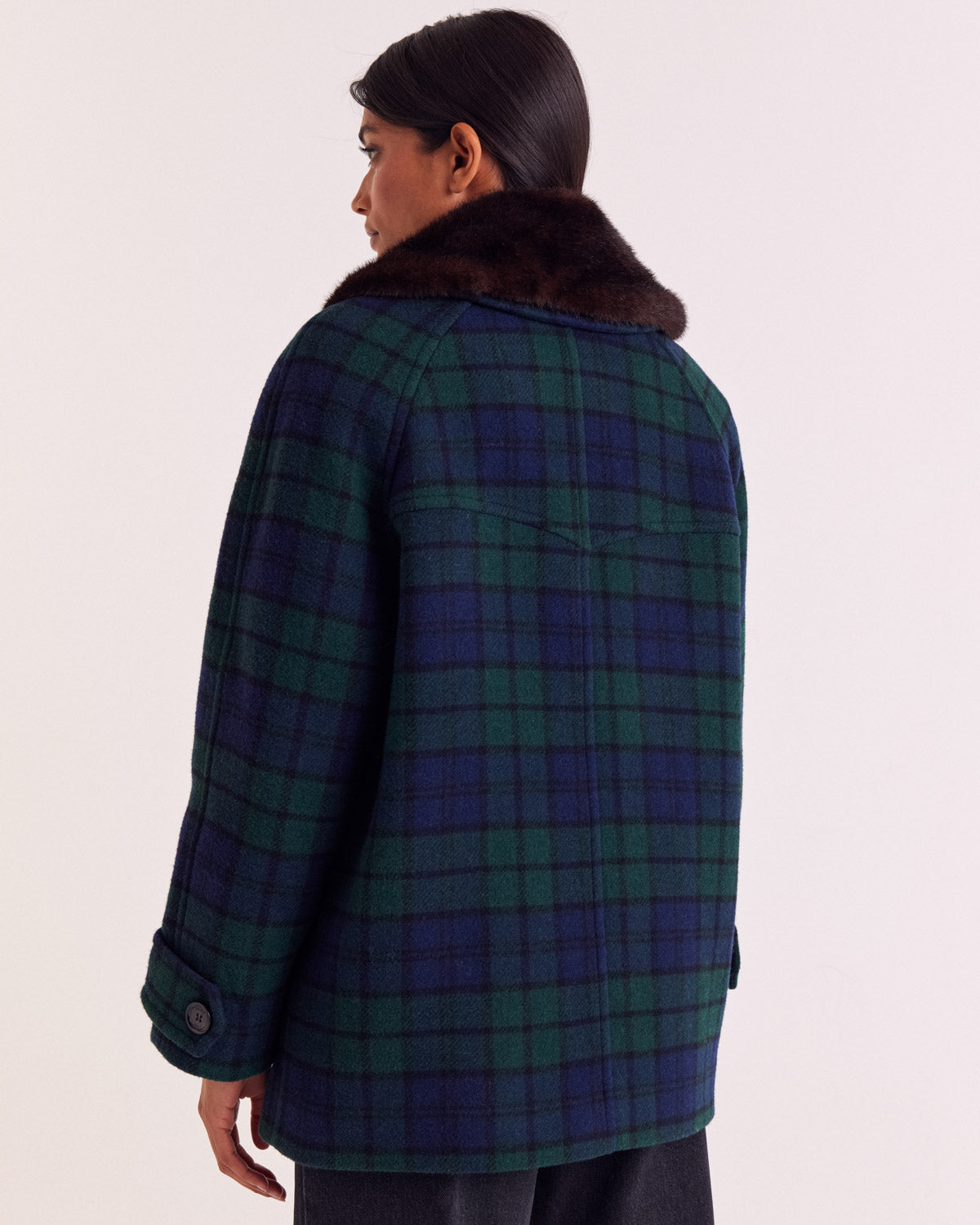 Coat Trixie tartan blue and green