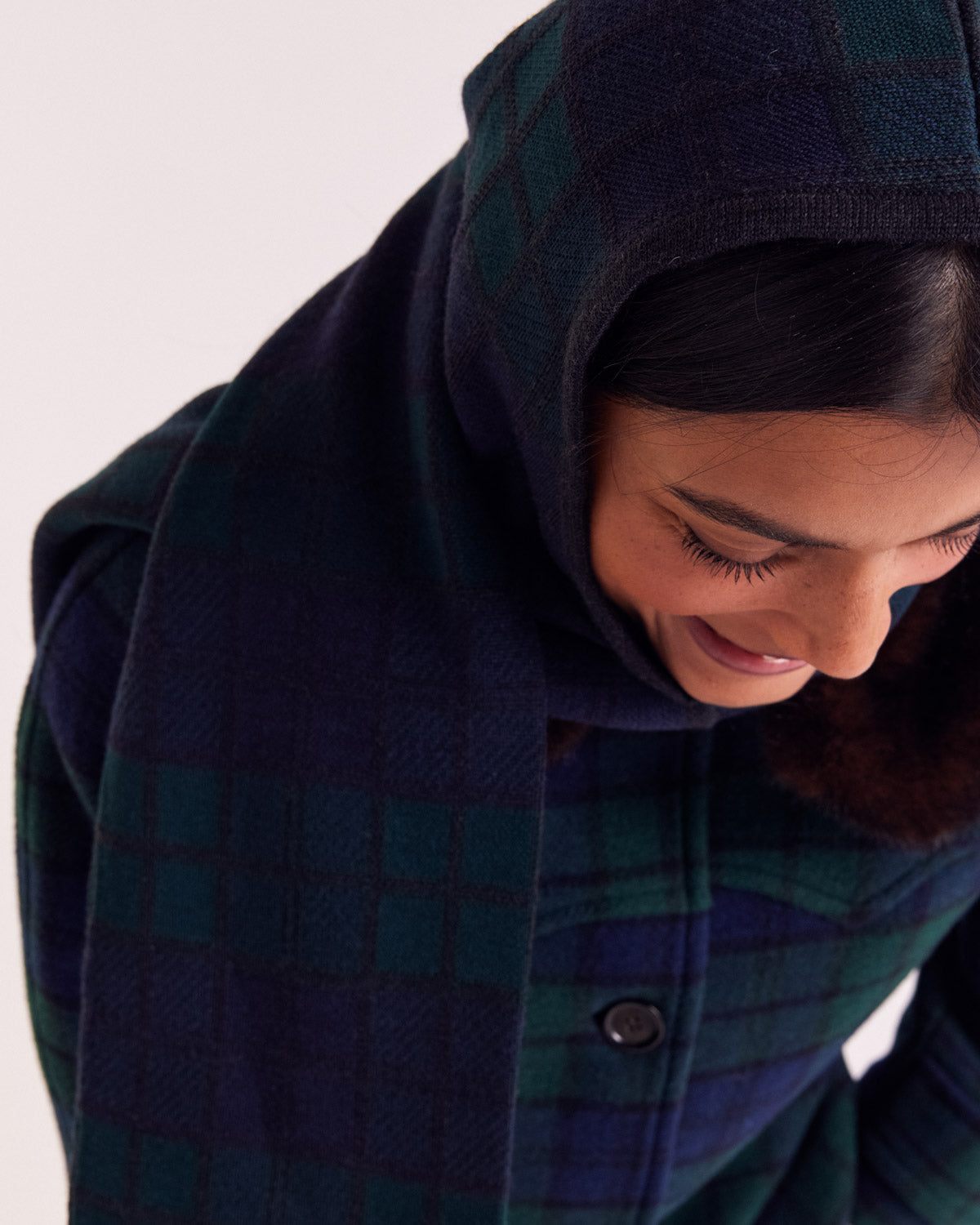 Balaclava Gigi tartan blue and green