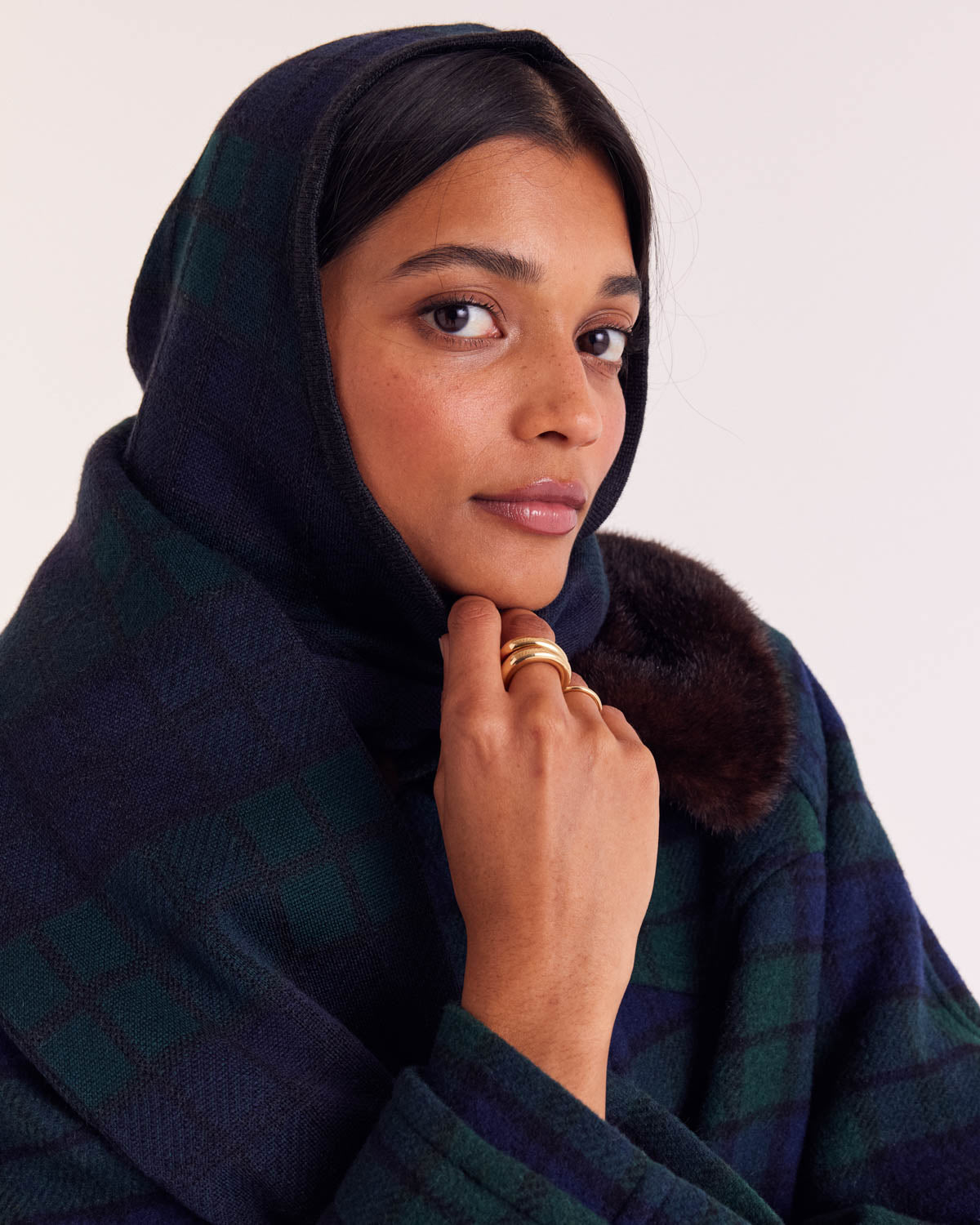 Balaclava Gigi tartan blue and green