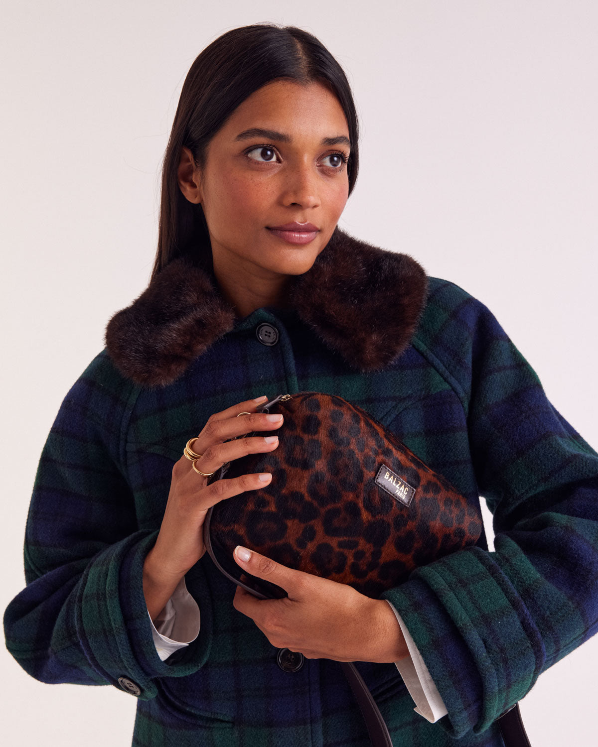Coat Trixie tartan blue and green