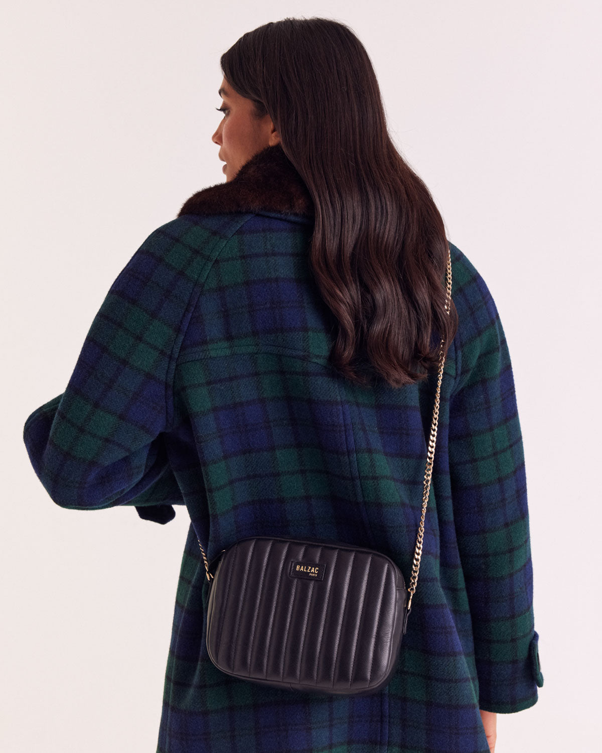 Coat Trixie tartan blue and green