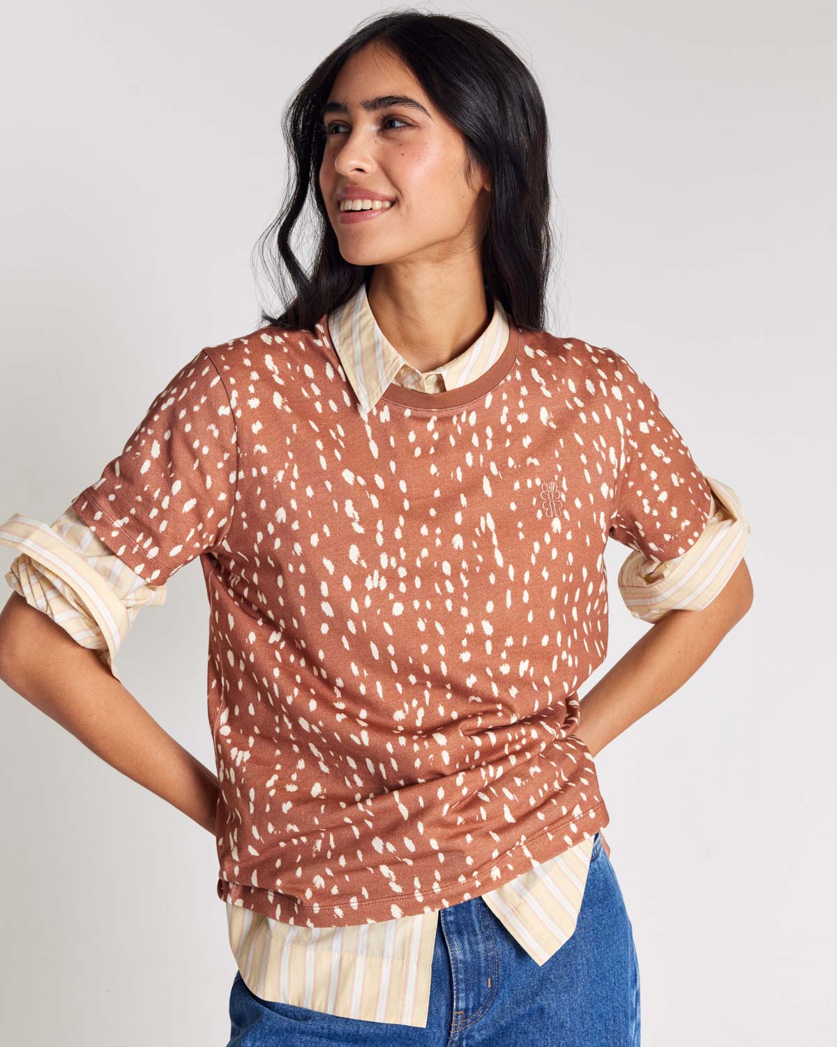 Bree cinnamon speckled t-shirt