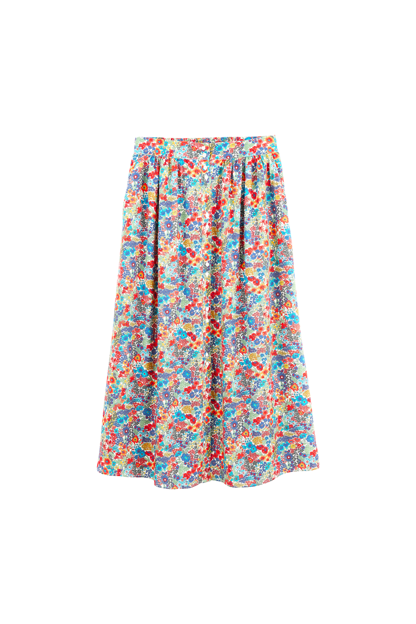 Sally skirt in blue and yellow Liberty fabric