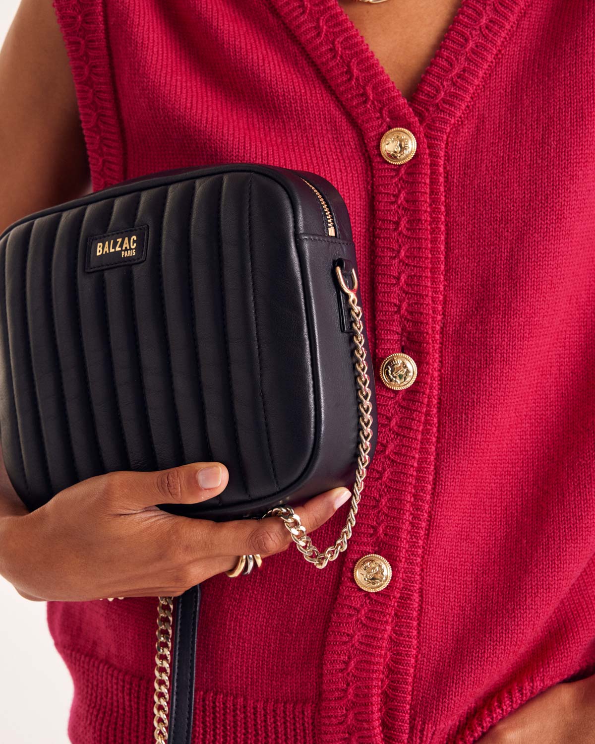 Bag César chaine black smooth