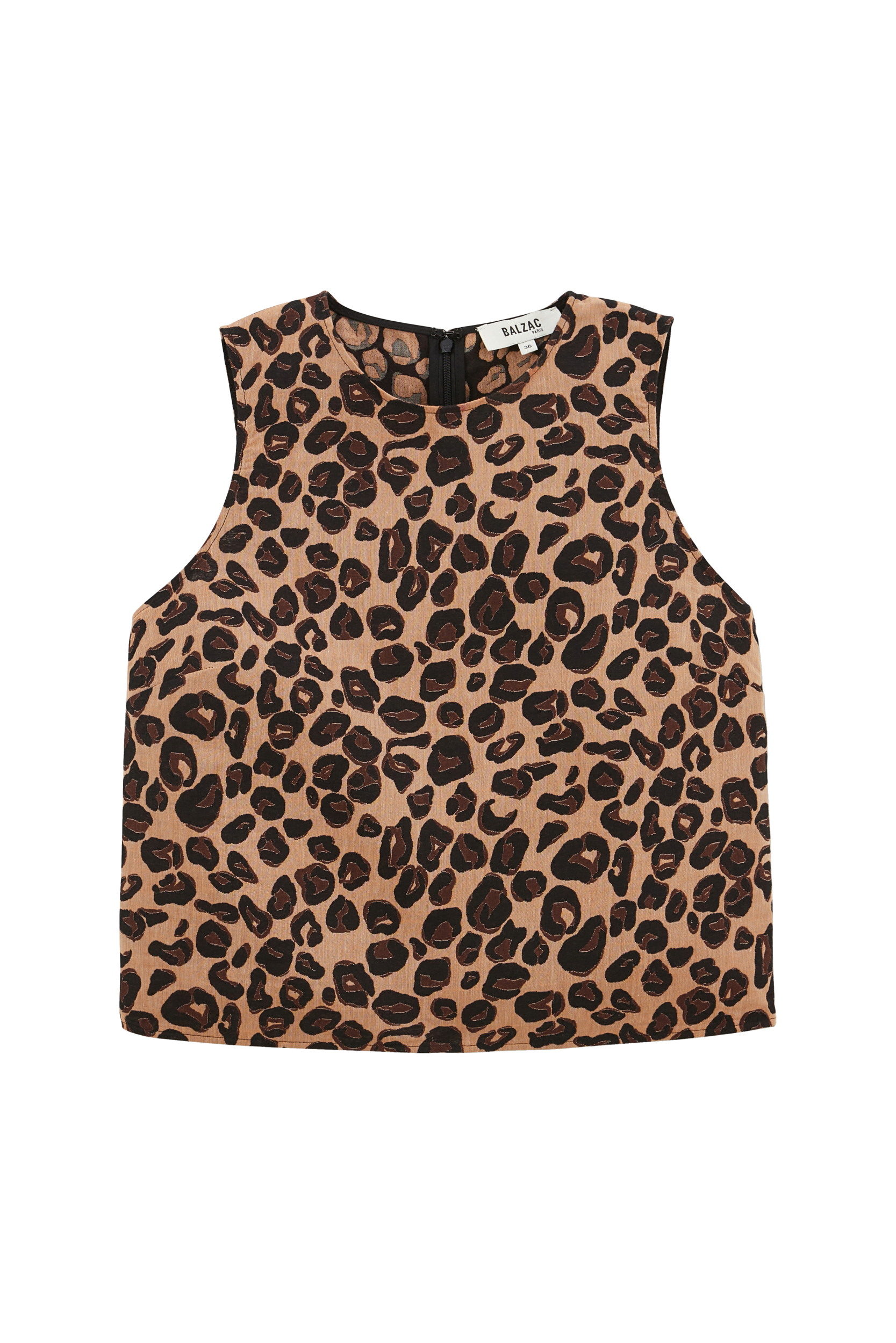 Top Izaline jacquard leopard