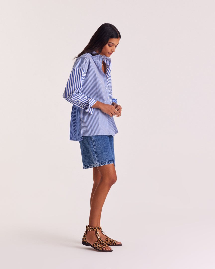 Shirt Hector stripes blue patchwork