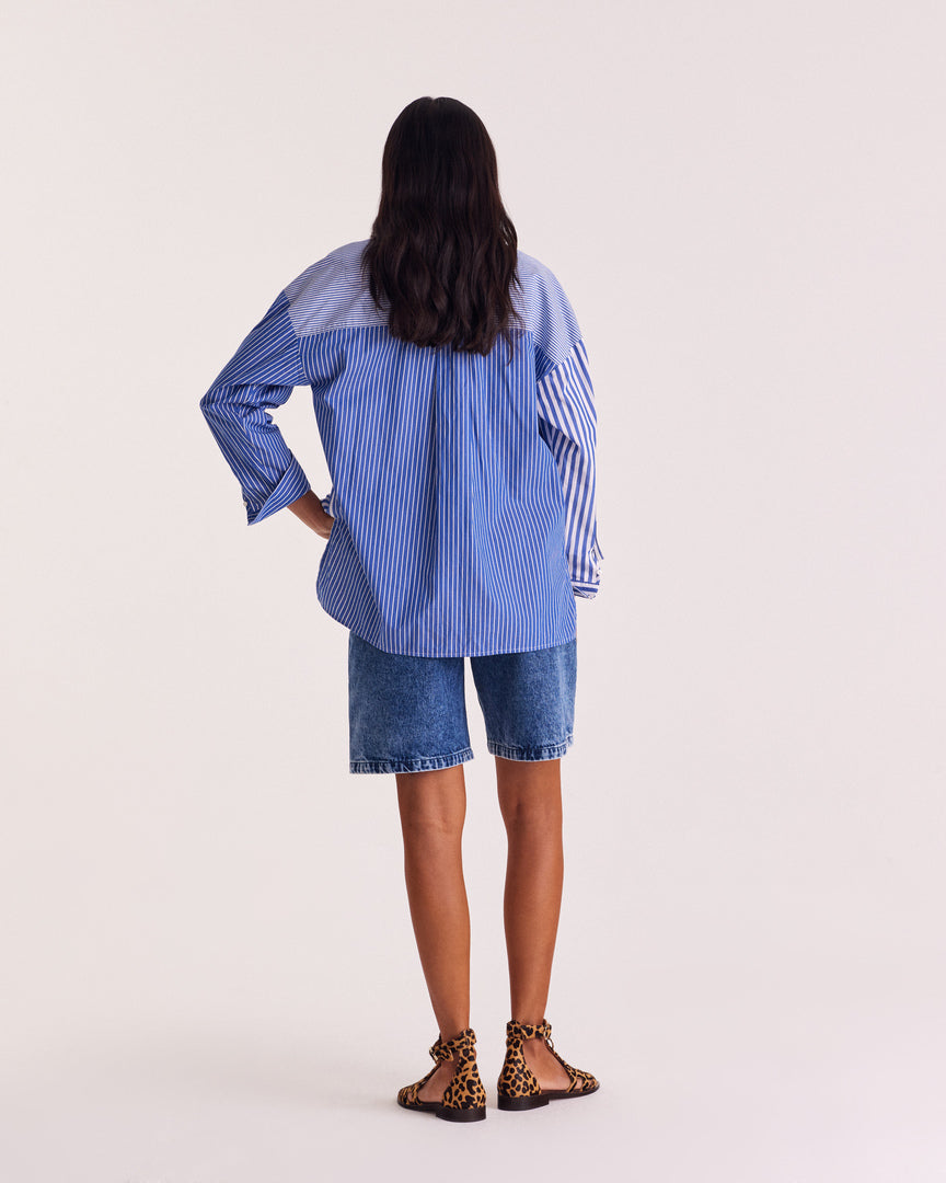 Shirt Hector stripes blue patchwork