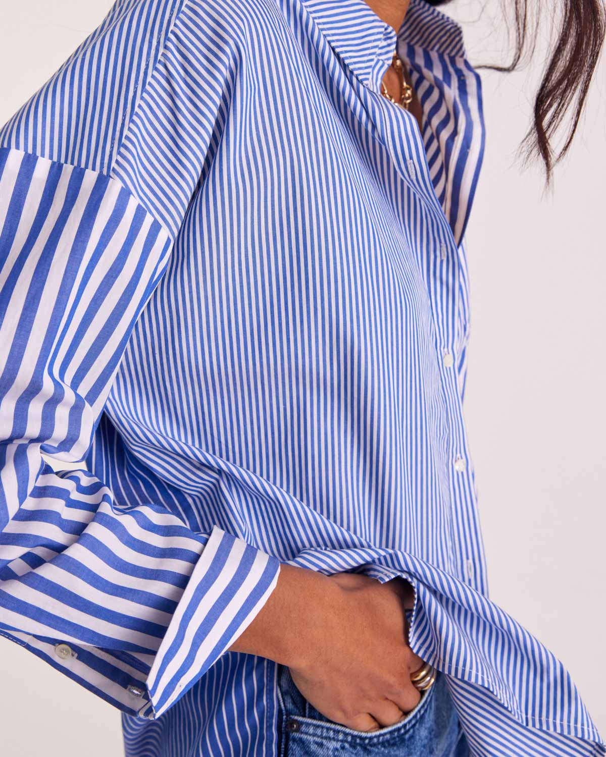 Shirt Hector stripes blue patchwork