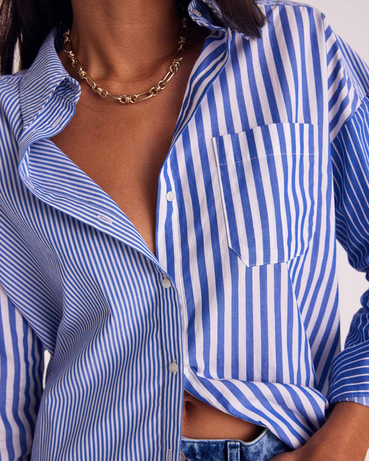 Shirt Hector stripes blue patchwork