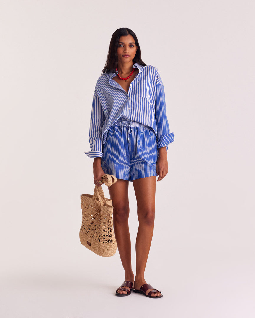 Shorts Lelio stripes blue patchwork