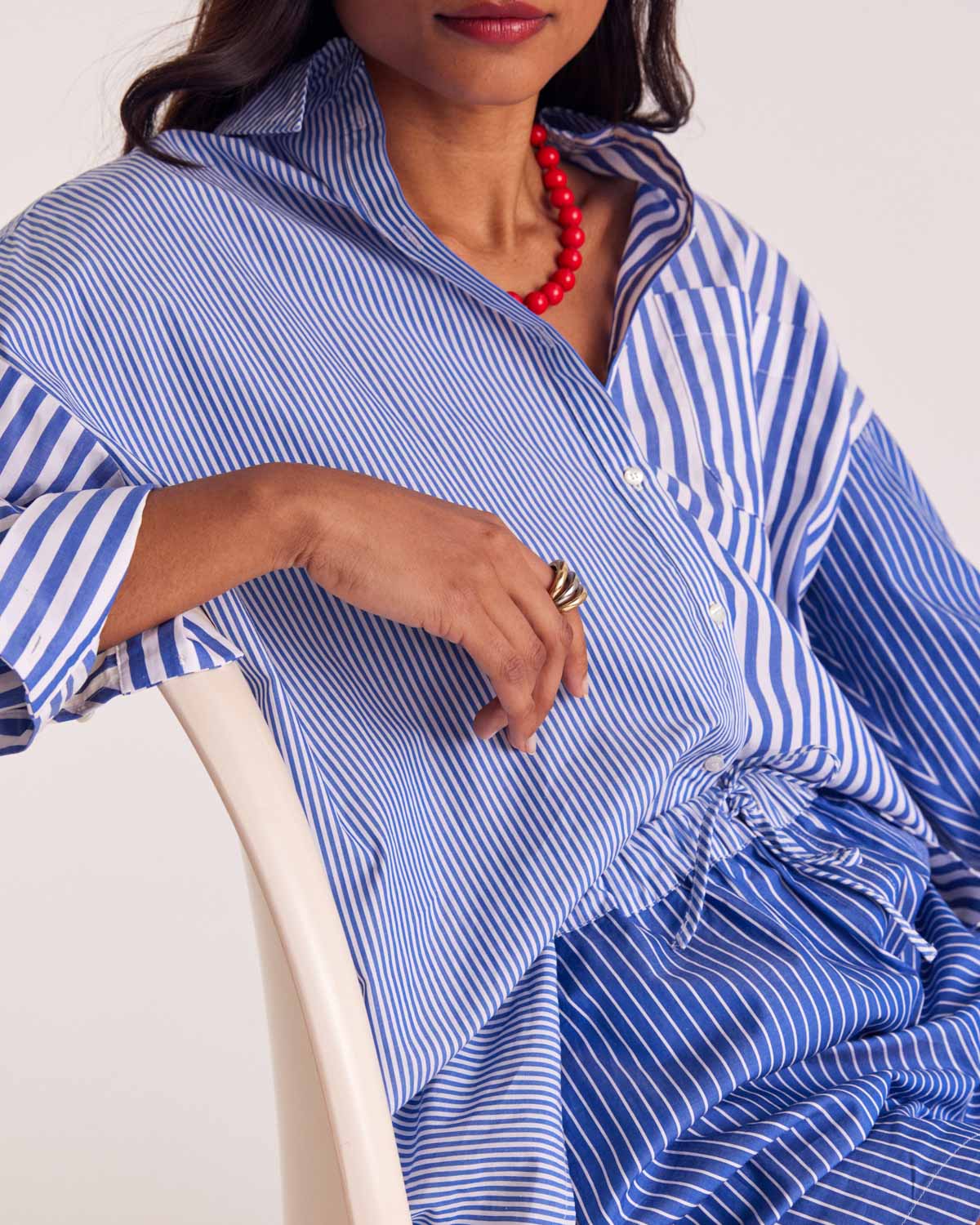 Shorts Lelio stripes blue patchwork