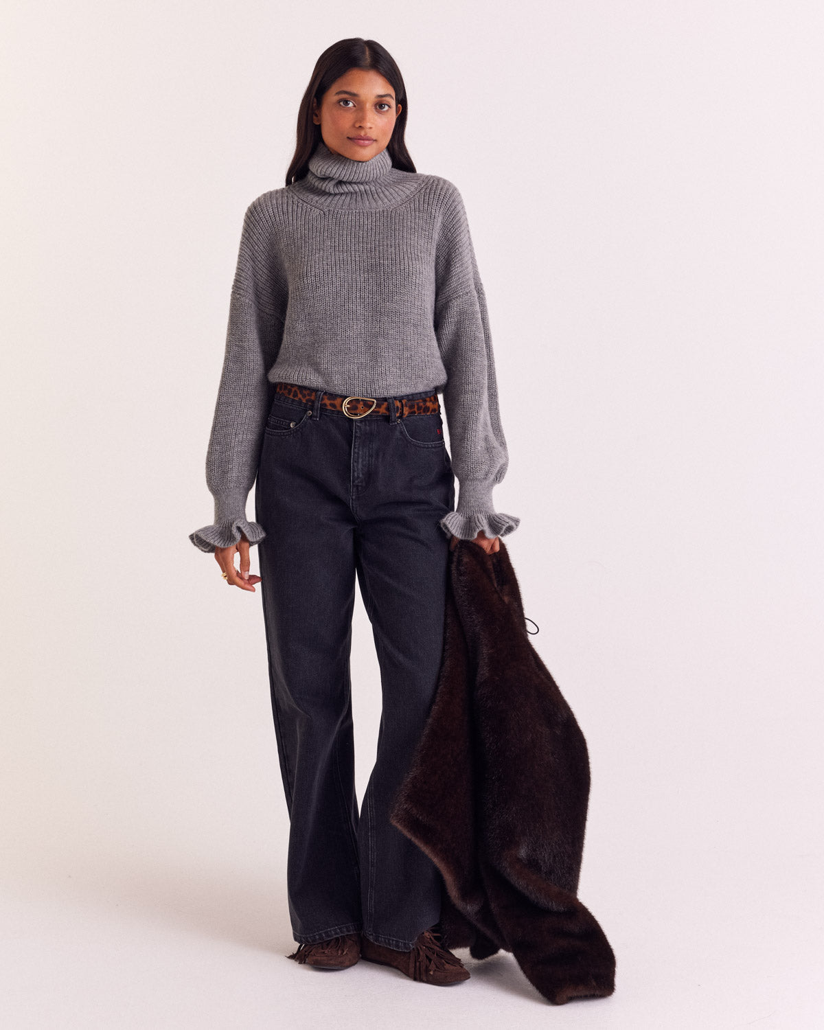 Pullover Adam meliertes Grau