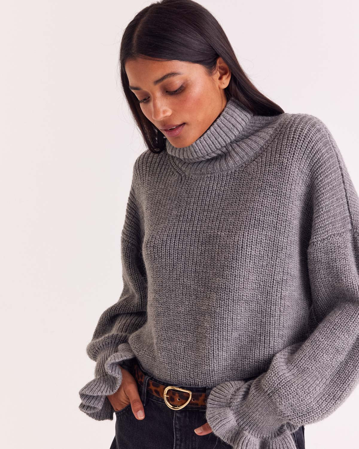 Pullover Adam meliertes Grau