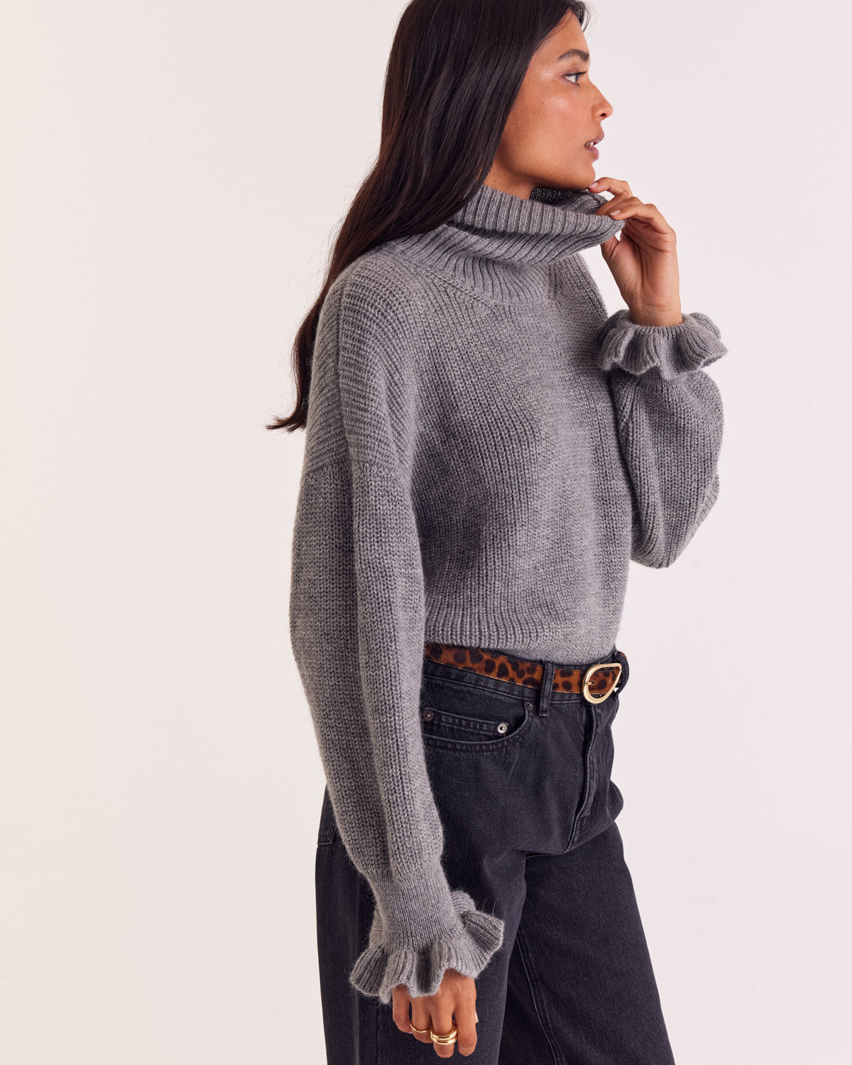 Pullover Adam meliertes Grau