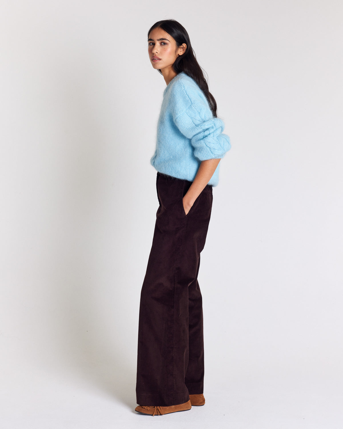 Simeon chocolate velvet trousers