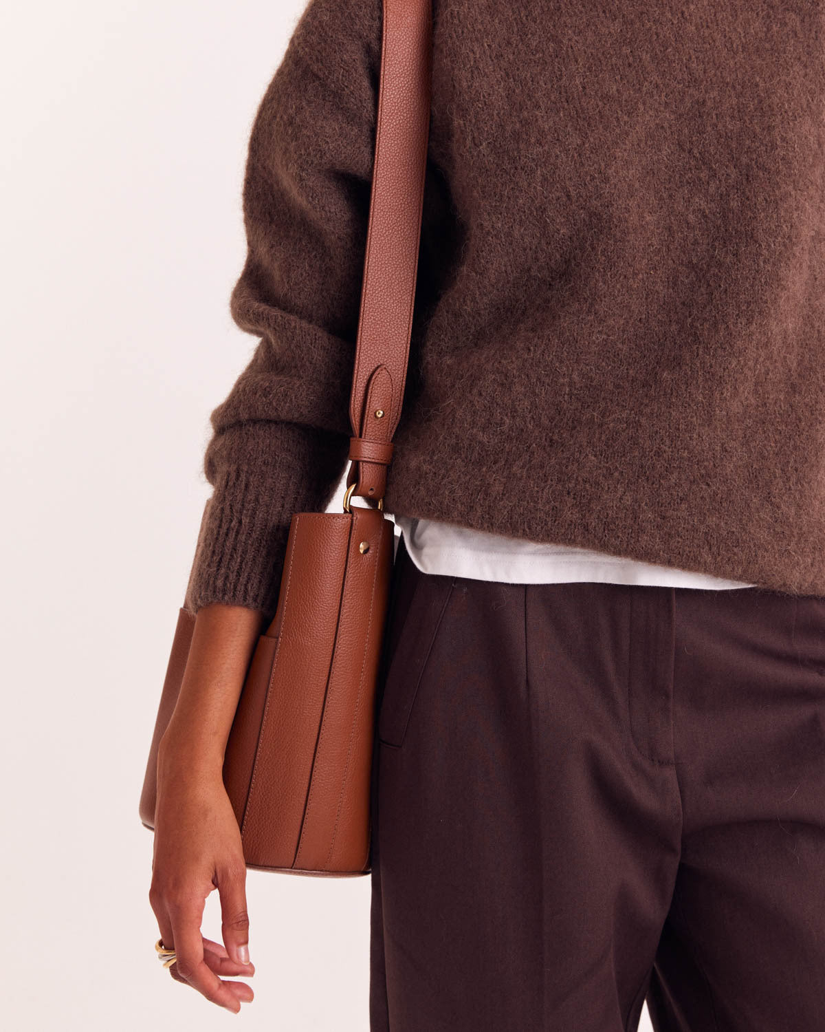 Bag Sofia grained cognac interior orange