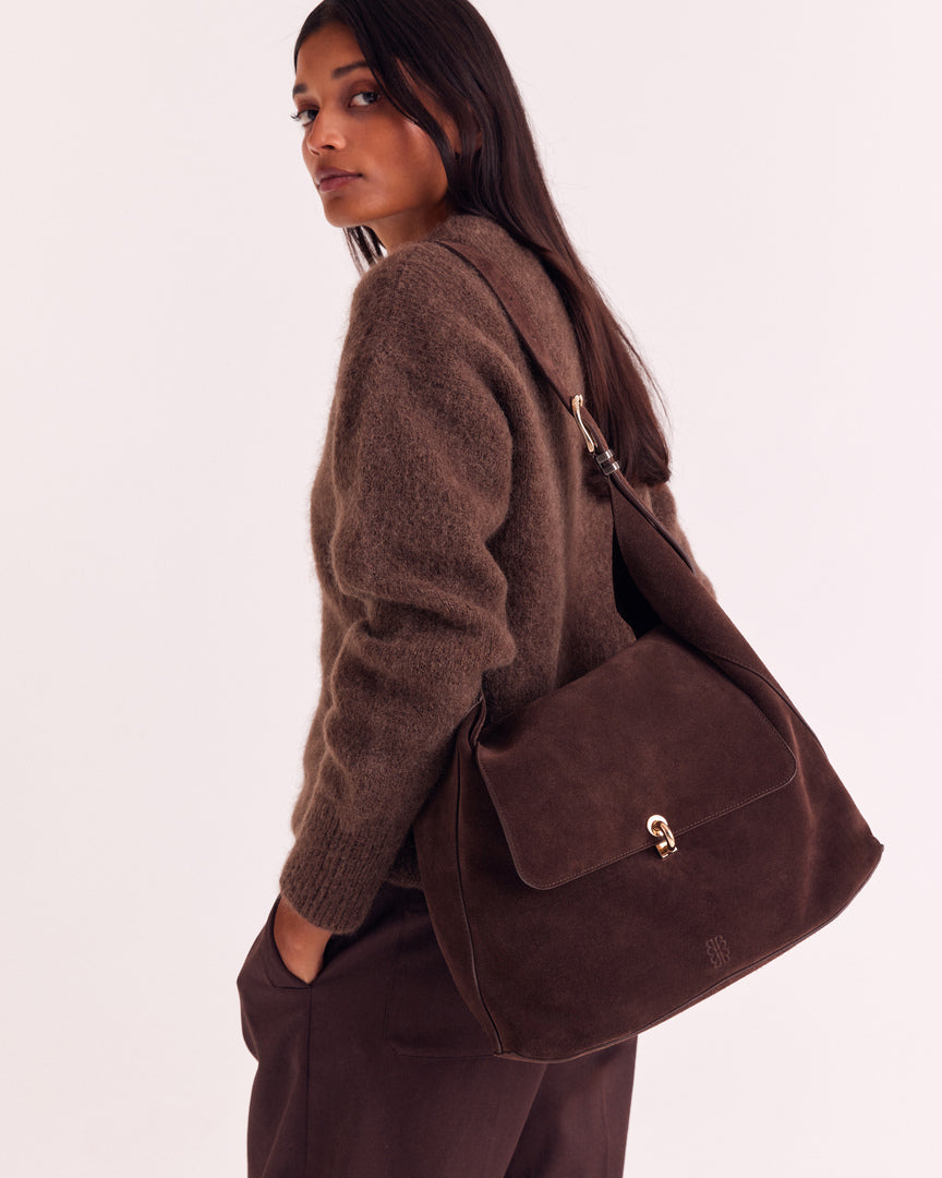 Bag Gala suede of leather mocha