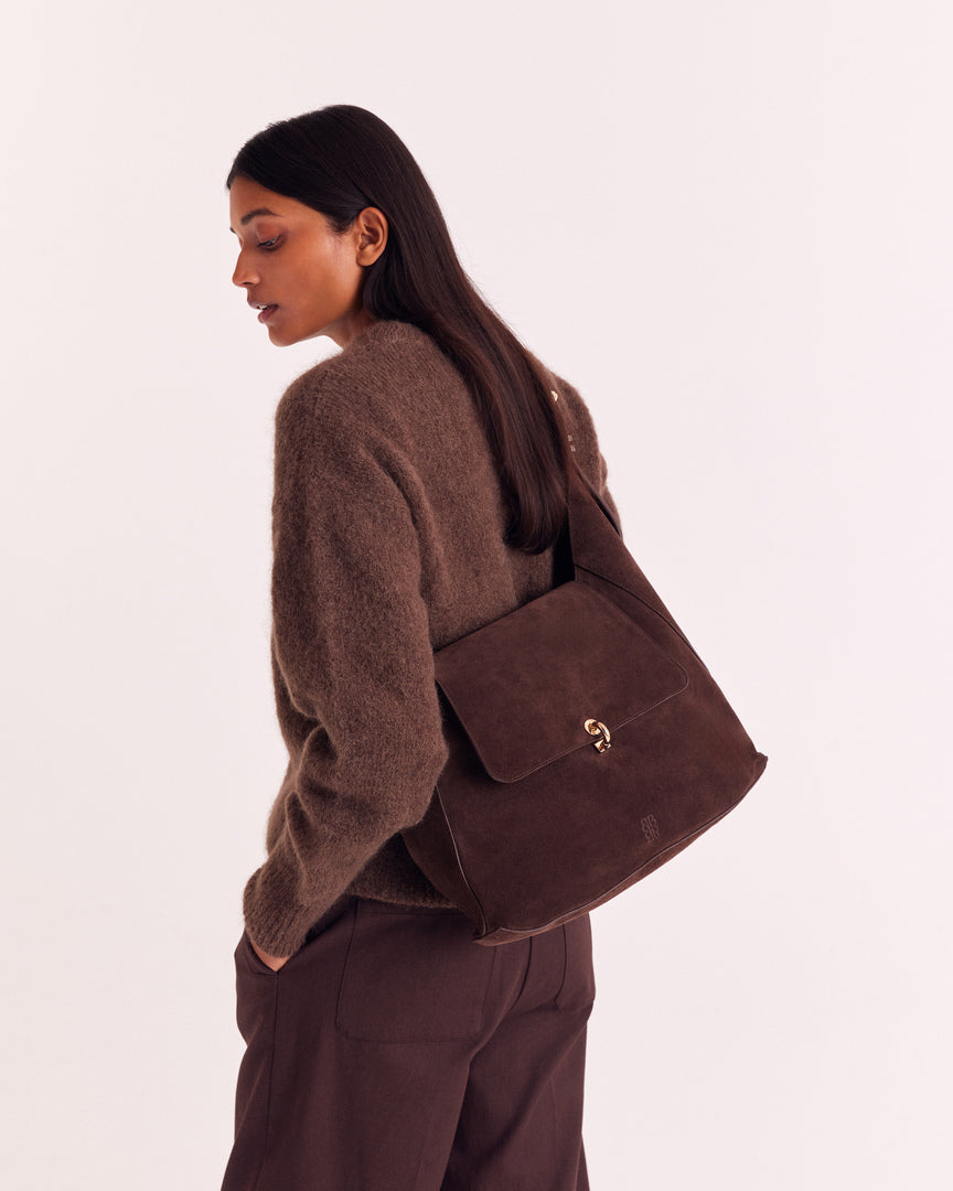 Bag Gala suede of leather mocha