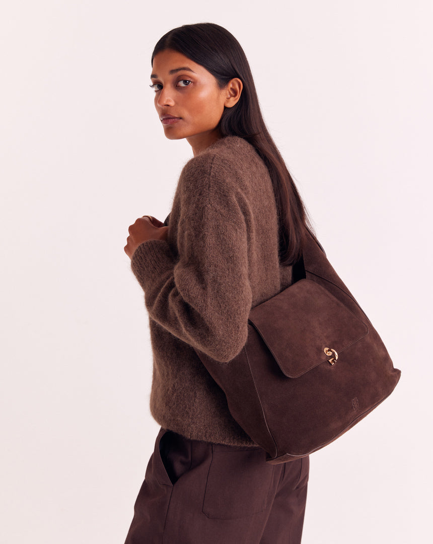 Bag Gala suede of leather mocha