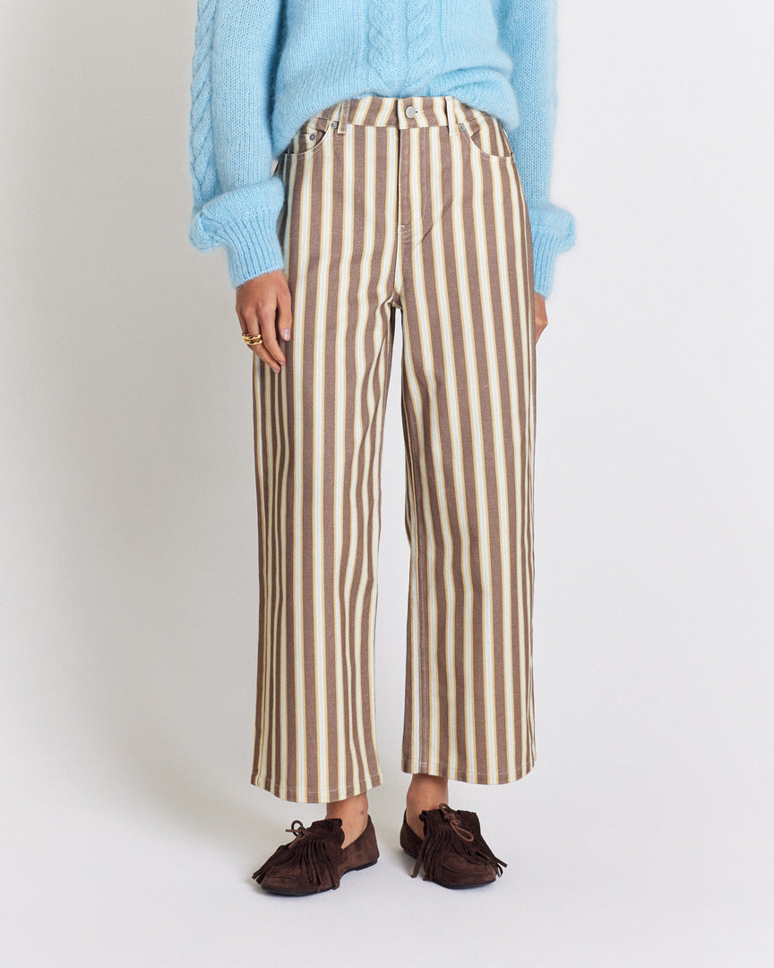 Jean Roméo brown and ecru striped jeans