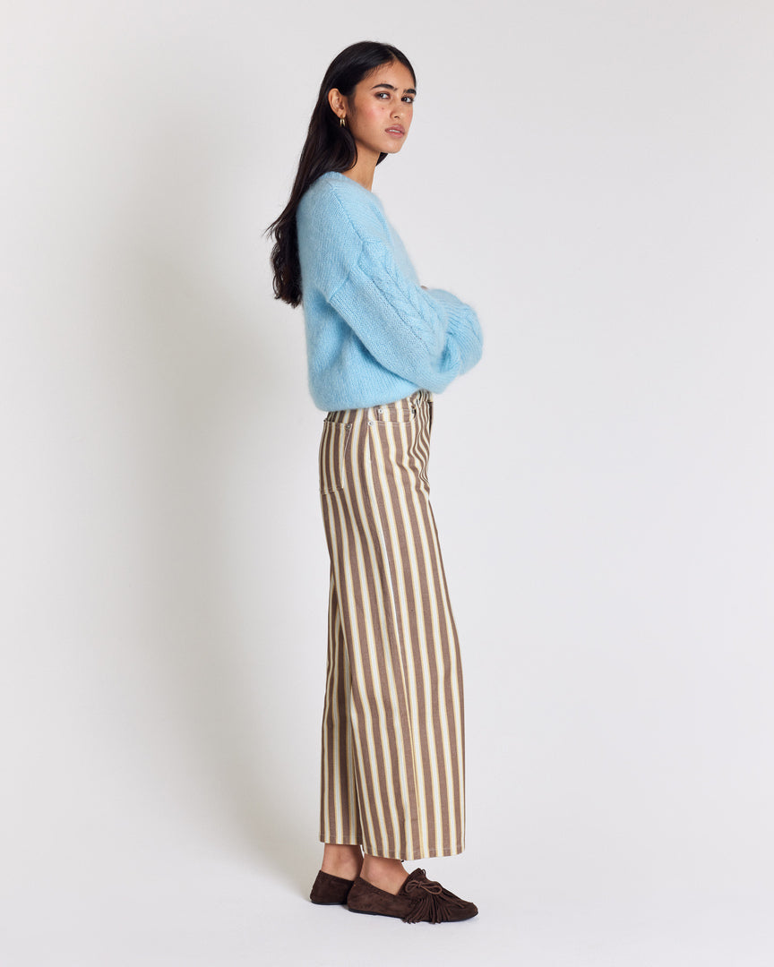 Jean Roméo brown and ecru striped jeans