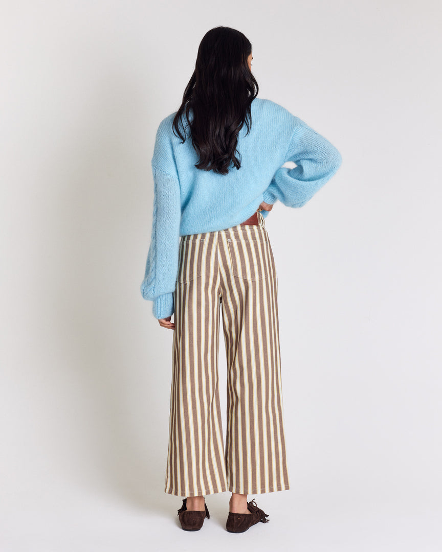 Jean Roméo brown and ecru striped jeans