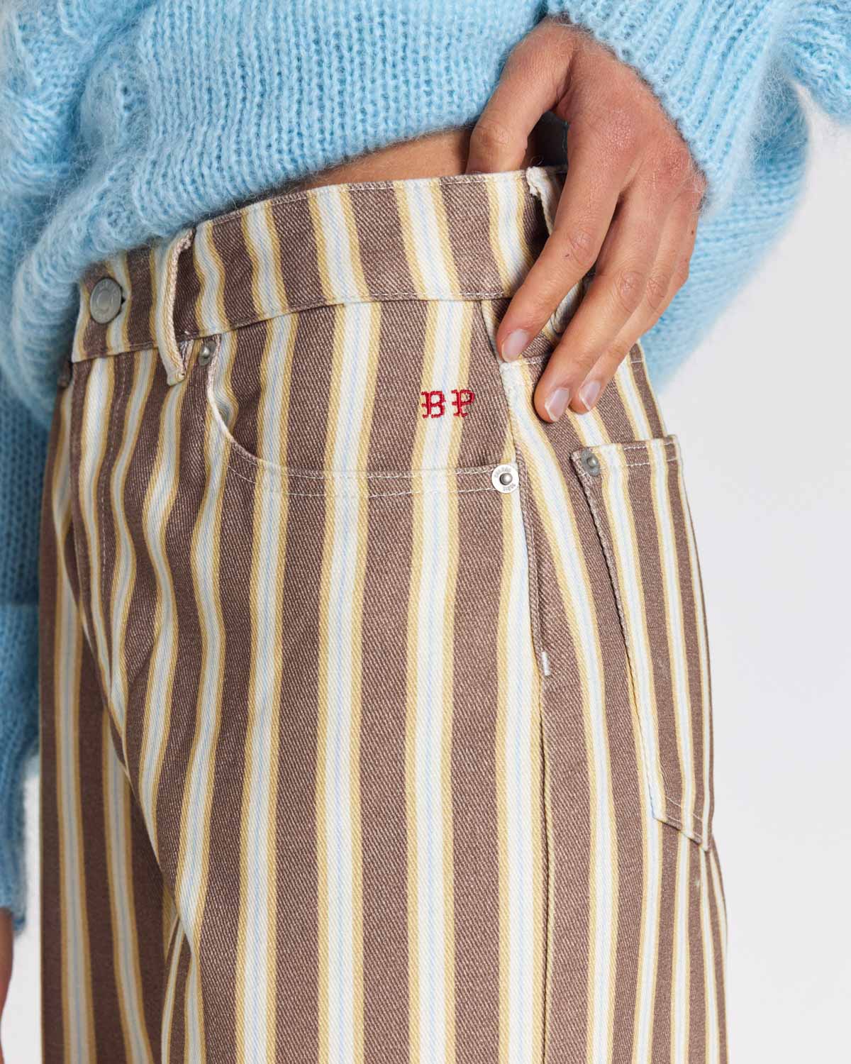 Jean Roméo brown and ecru striped jeans