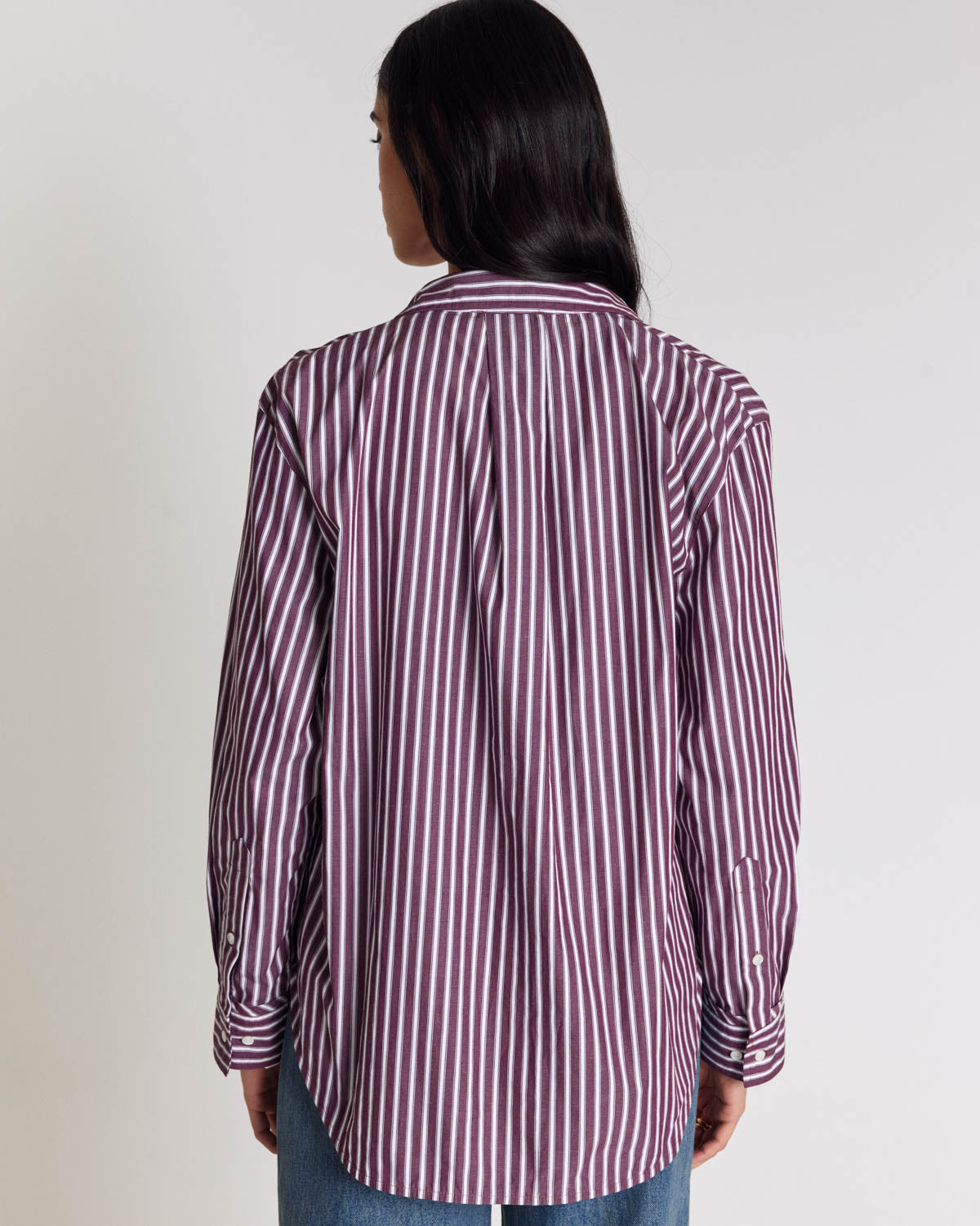 Stanislas shirt with plum stripes