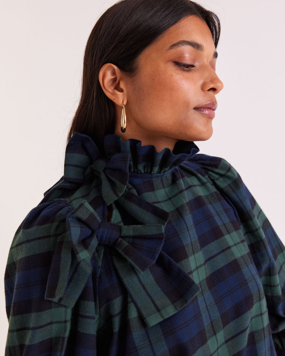 Blouse Diana tartan bleu et vert
