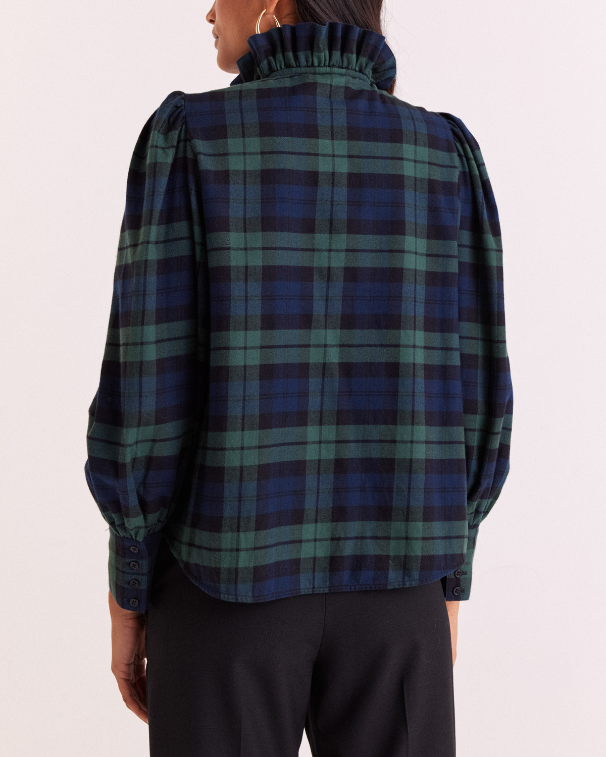 Blouse Diana tartan bleu et vert