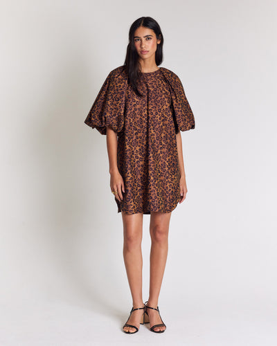 Livia dress, hazelnut leopard print
