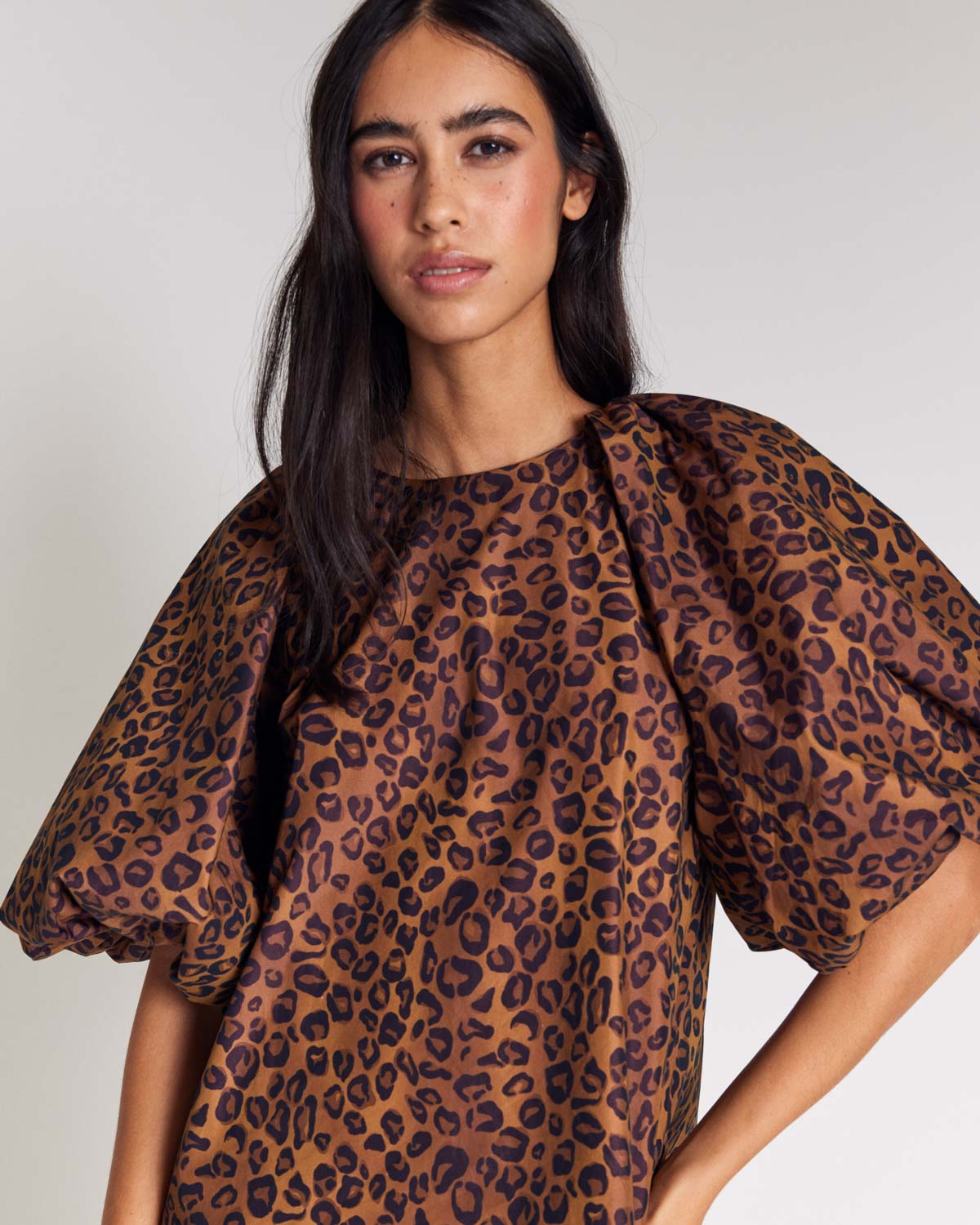 Robe Livia léopard noisette