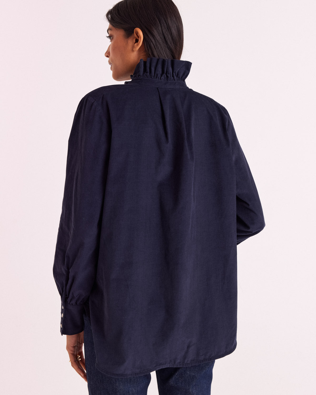 Chemise Leonor velours bleu marine