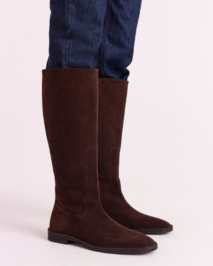 Bottes Léona croûte de cuir moka