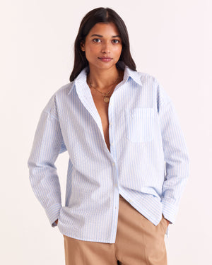 Hector sky blue striped shirt