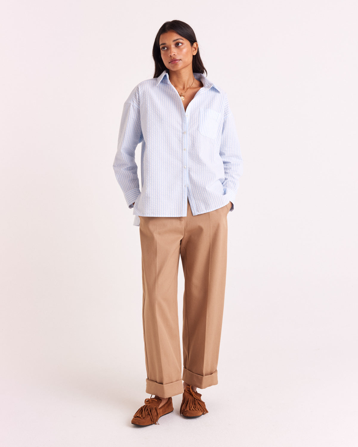 Hector sky blue striped shirt