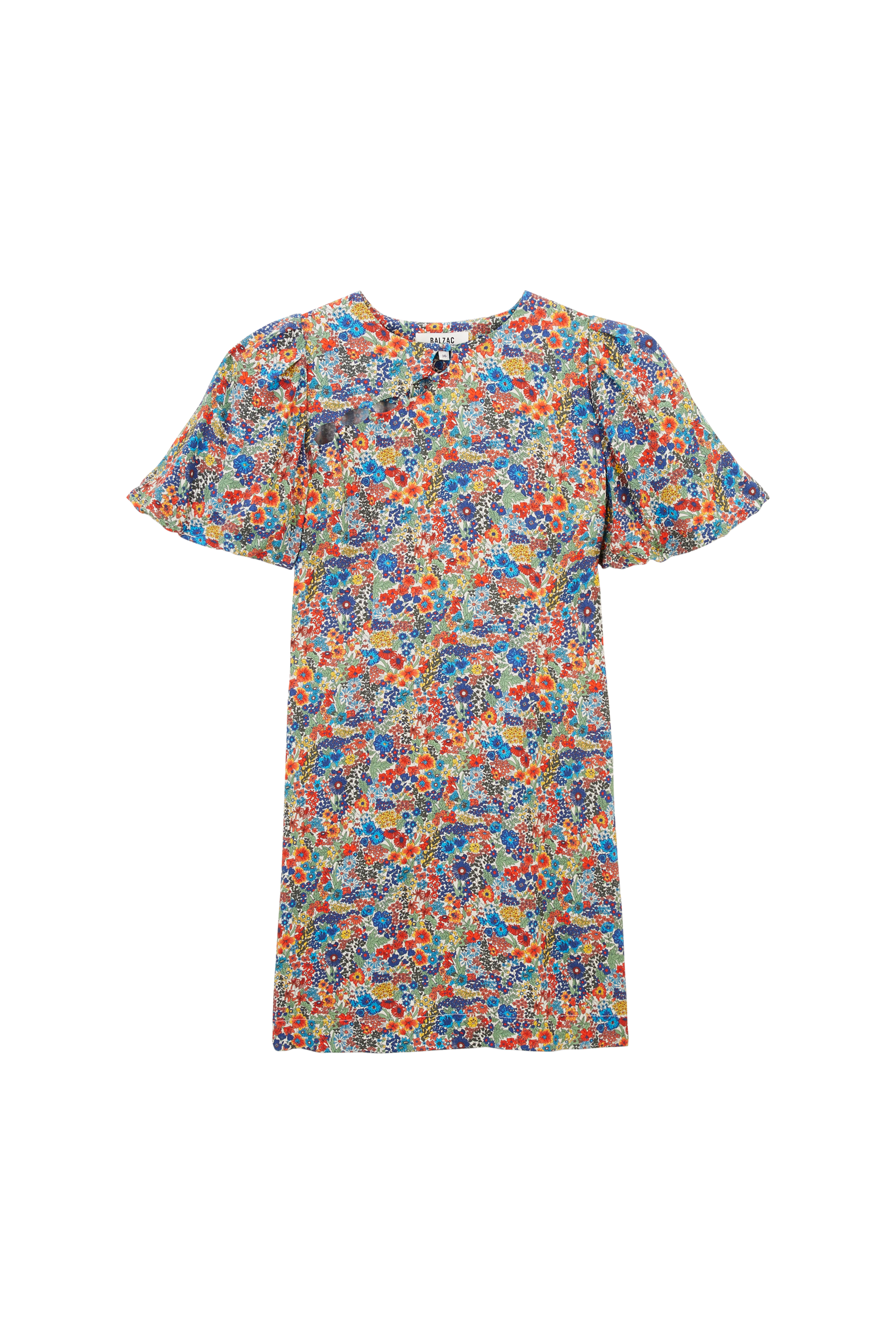 Dress Charlotte in fabric Liberty blue and yellow