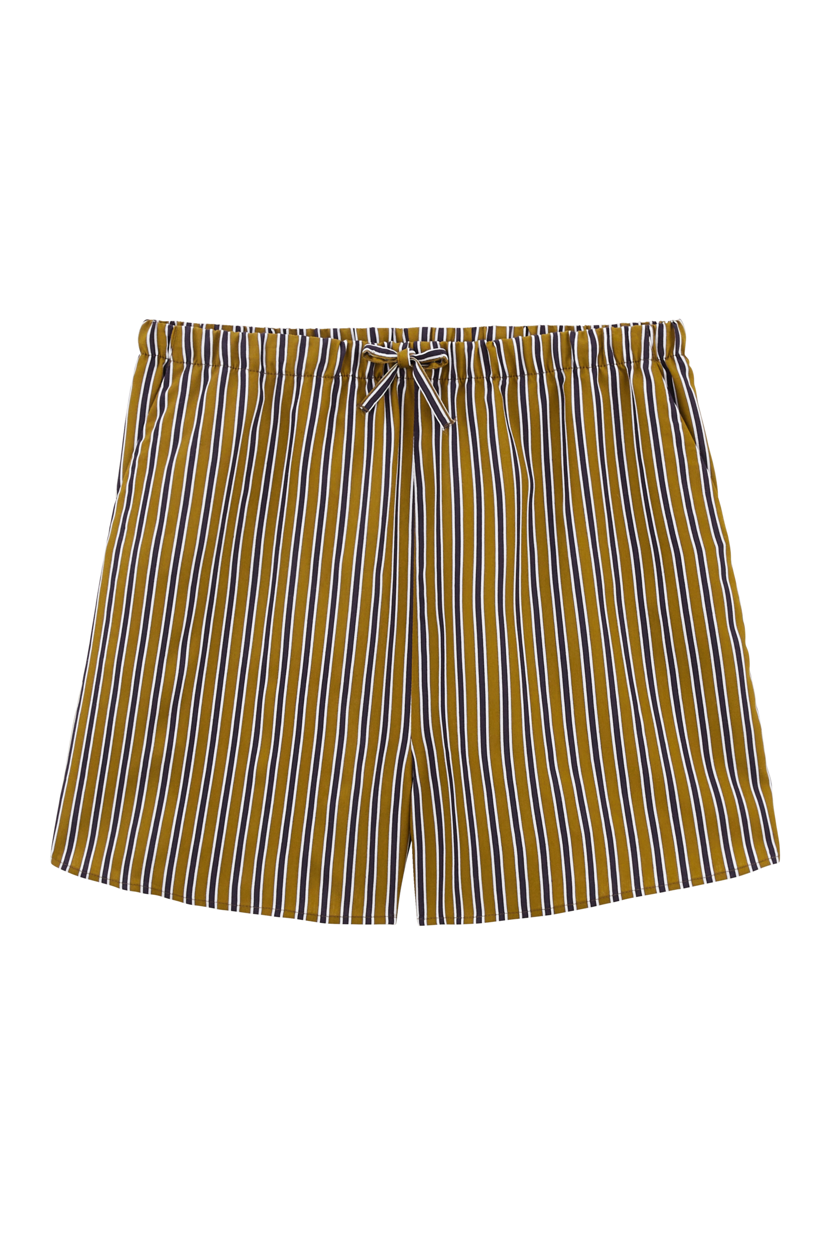 Shorts Lino stripes navy and khaki