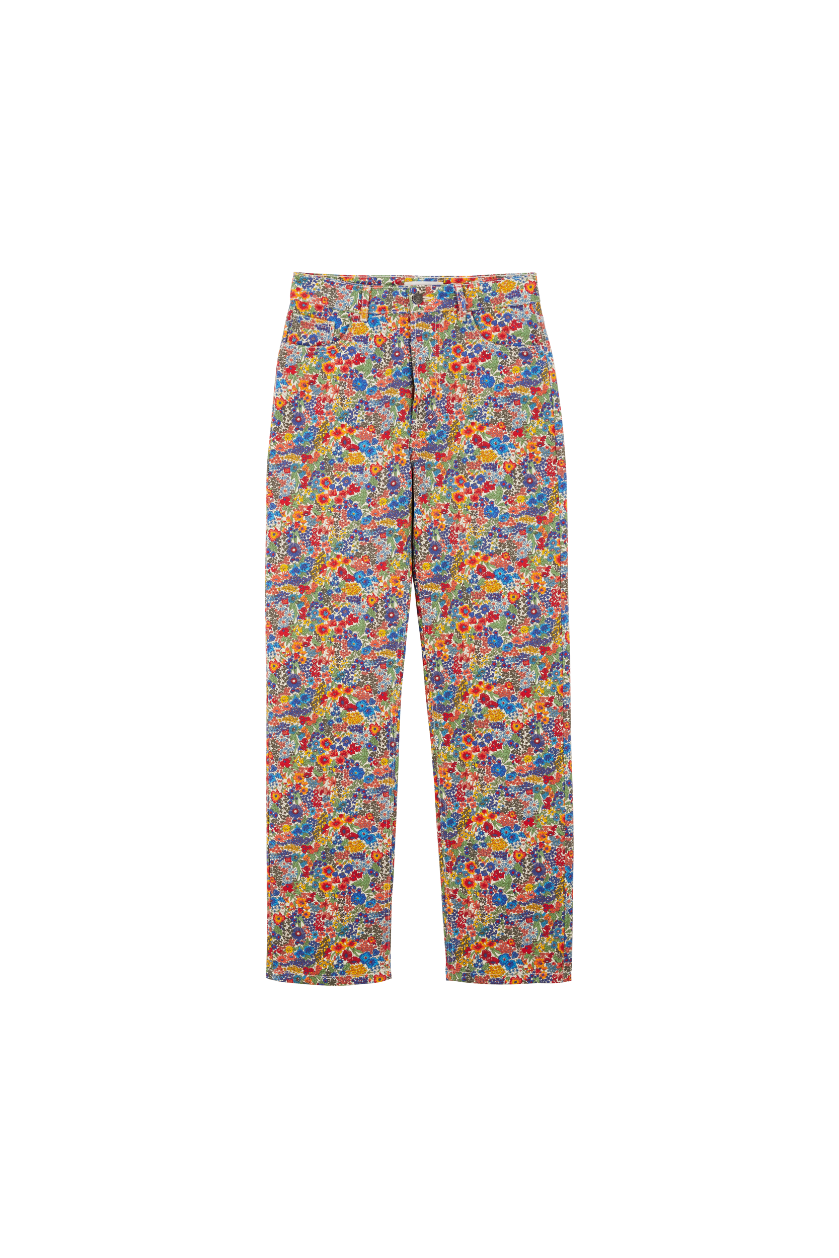 Jeans Robi in fabric Liberty blue and yellow
