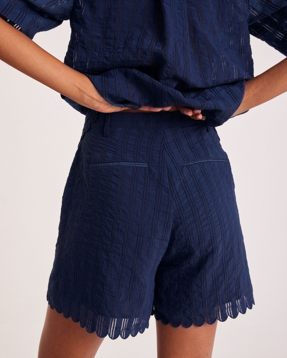 Shorts Cirilo navy textured
