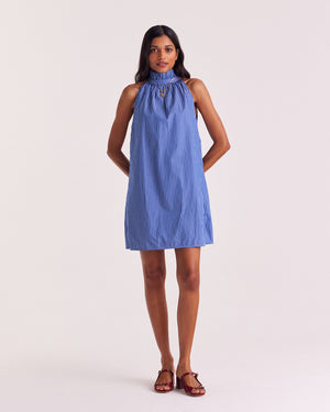 Robe Léonie rayures bleu