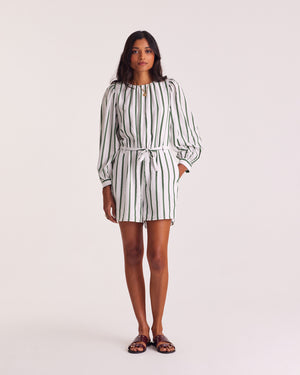 Julieta green striped jumpsuit