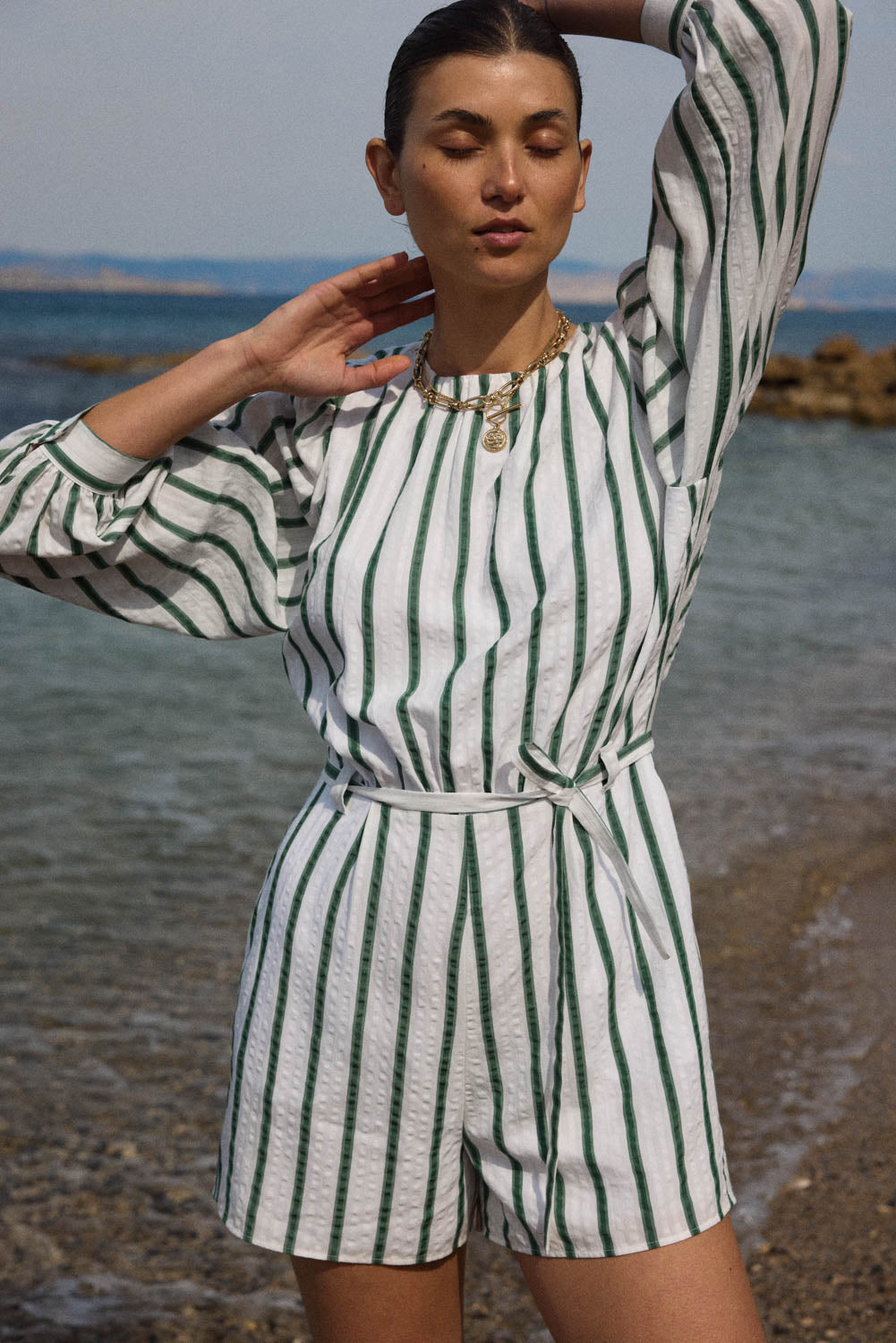 Jumpsuit Julieta stripes green