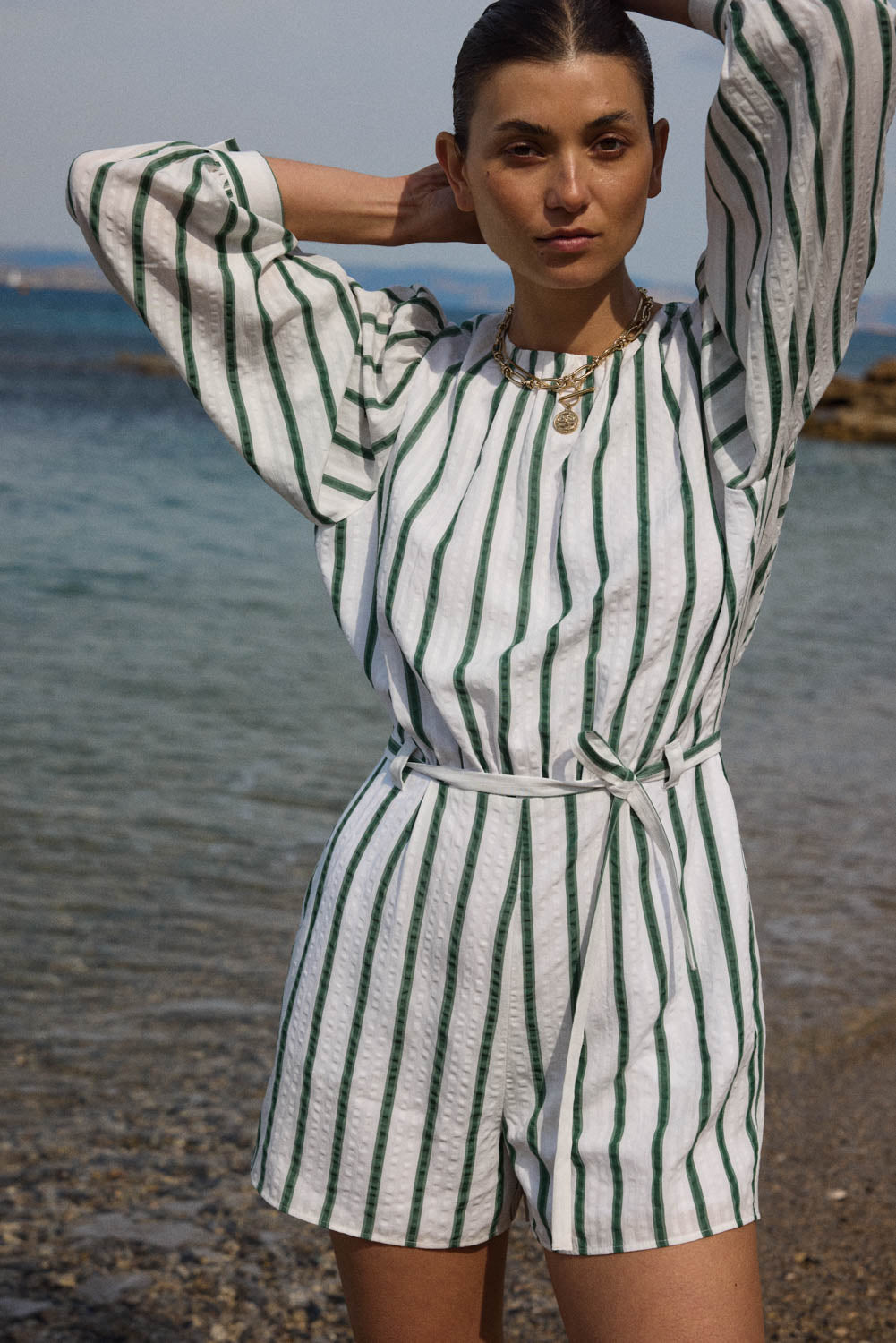 Jumpsuit Julieta stripes green