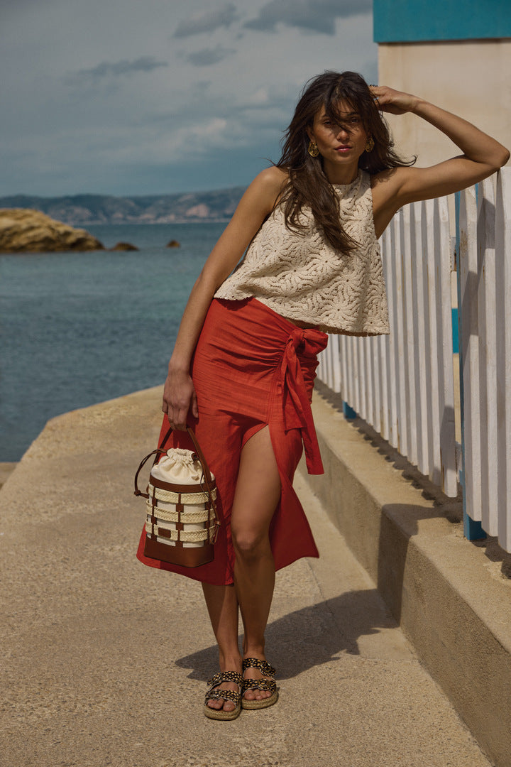 Basket Ori tressé natural and cognac