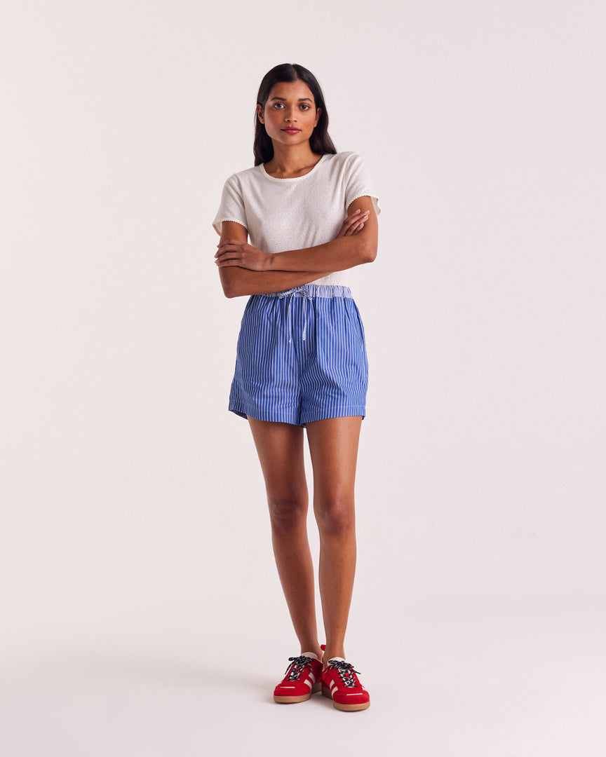Shorts Lelio stripes blue patchwork