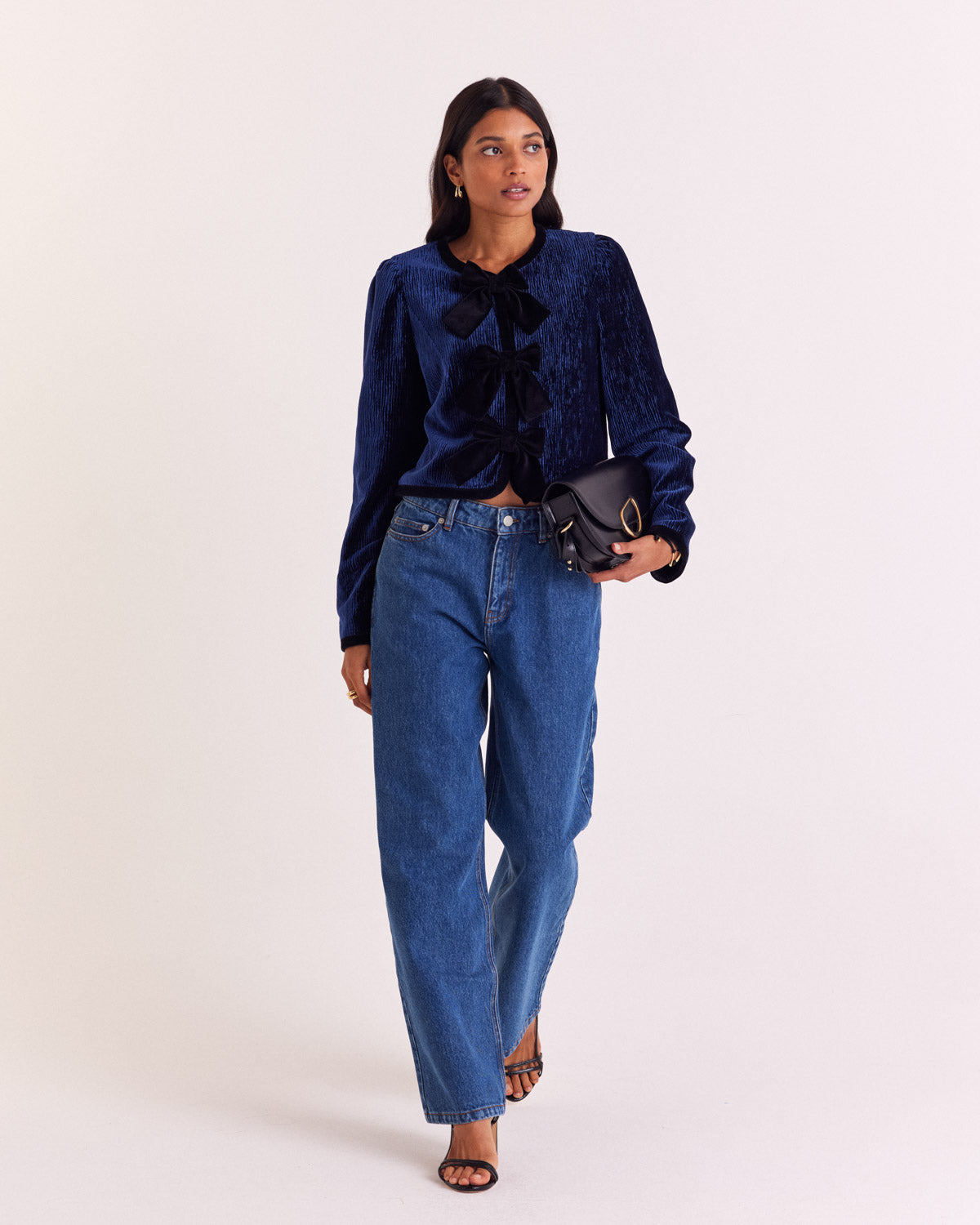 Veste Susana velours bleu roi